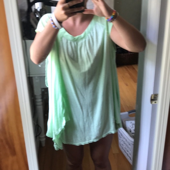 Free people green coverup with slit NEVER WORN - Picture 3 of 3